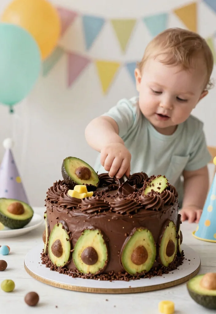 12 Simple First Birthday Cake Ideas Safe for Baby to Smash and Eat - 7. Avocado Chocolate Cake 1