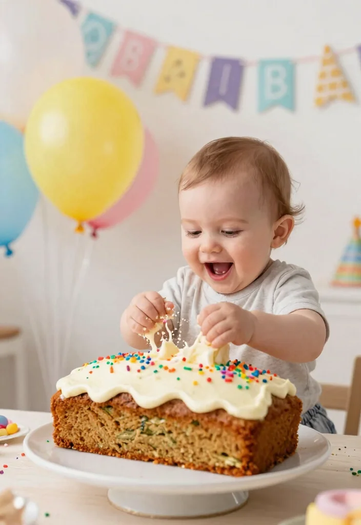 12 Simple First Birthday Cake Ideas Safe for Baby to Smash and Eat - 8. Zucchini Bread Cake 1