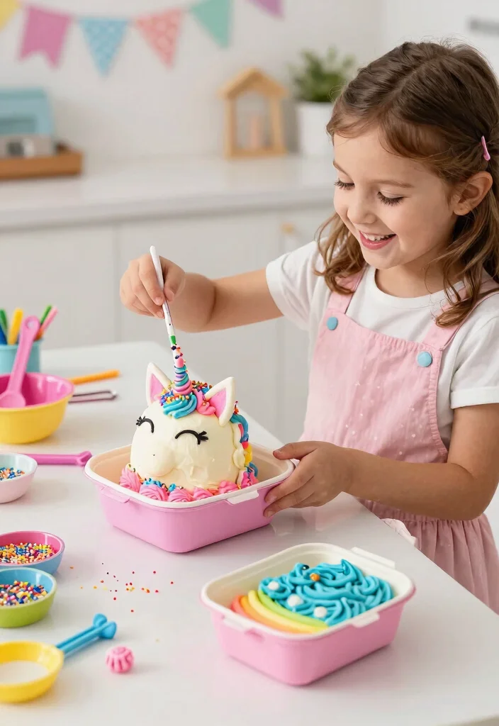 14 Bento Cake Designs for Girl With Decorations That Stay Secure in Transit - 1. Rainbow Unicorn Bento Cake 1