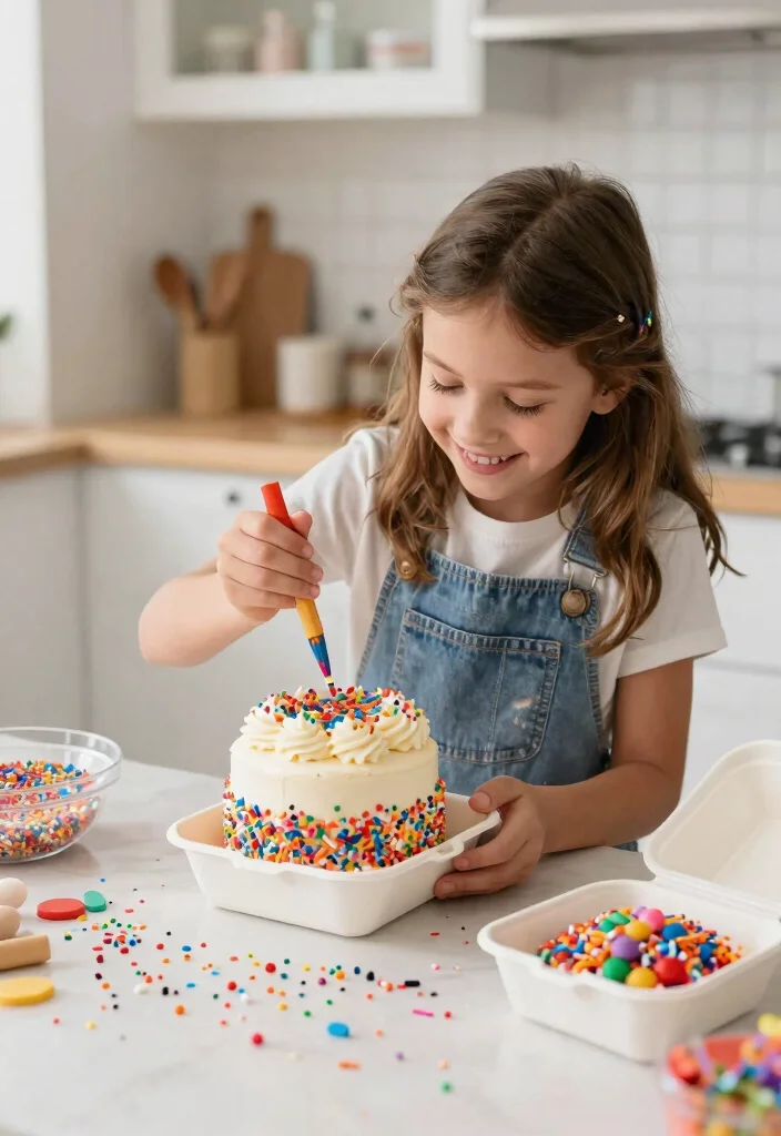 14 Bento Cake Designs for Girl With Decorations That Stay Secure in Transit - 14. Confetti Celebration Cake 1