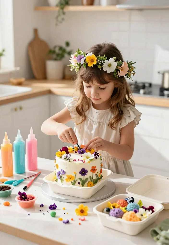 14 Bento Cake Designs for Girl With Decorations That Stay Secure in Transit - 2. Floral Garden Delight 1