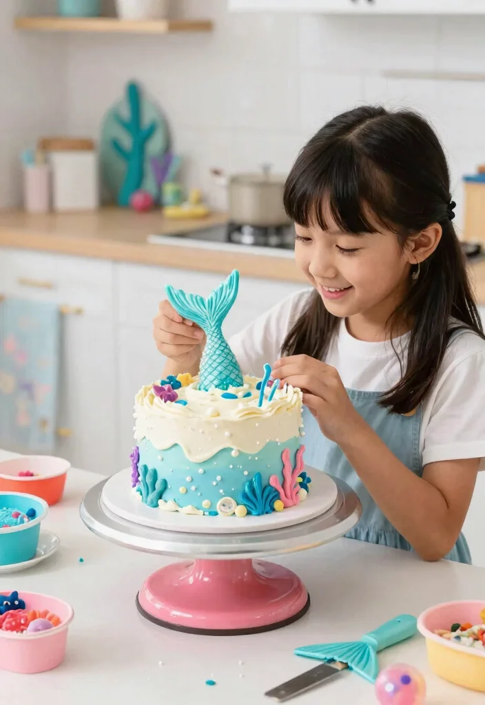 14 Bento Cake Designs for Girl With Decorations That Stay Secure in Transit - 3. Mermaid Treasure Cake 1