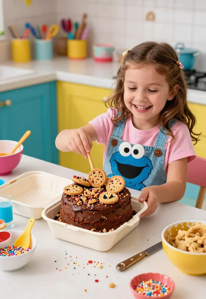 14 Bento Cake Designs for Girl With Decorations That Stay Secure in Transit - 8. Cookie Monster Cake 1