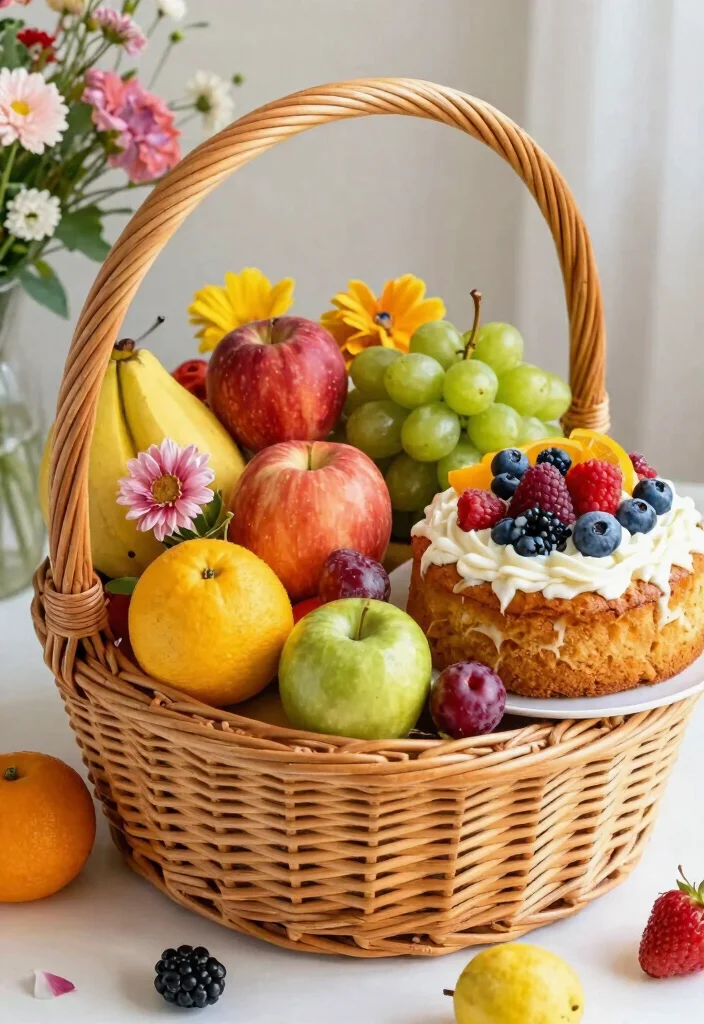 14 Cake Hampers Gift Ideas That Arrive Without Frosting Damage - 5. Seasonal Fruit Cake Basket 1