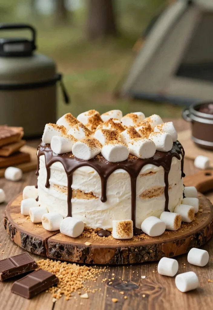 14 Cake Ideas for Boyfriend Birthday With Masculine Designs No Fondant Needed - 3. S'mores Cake 1