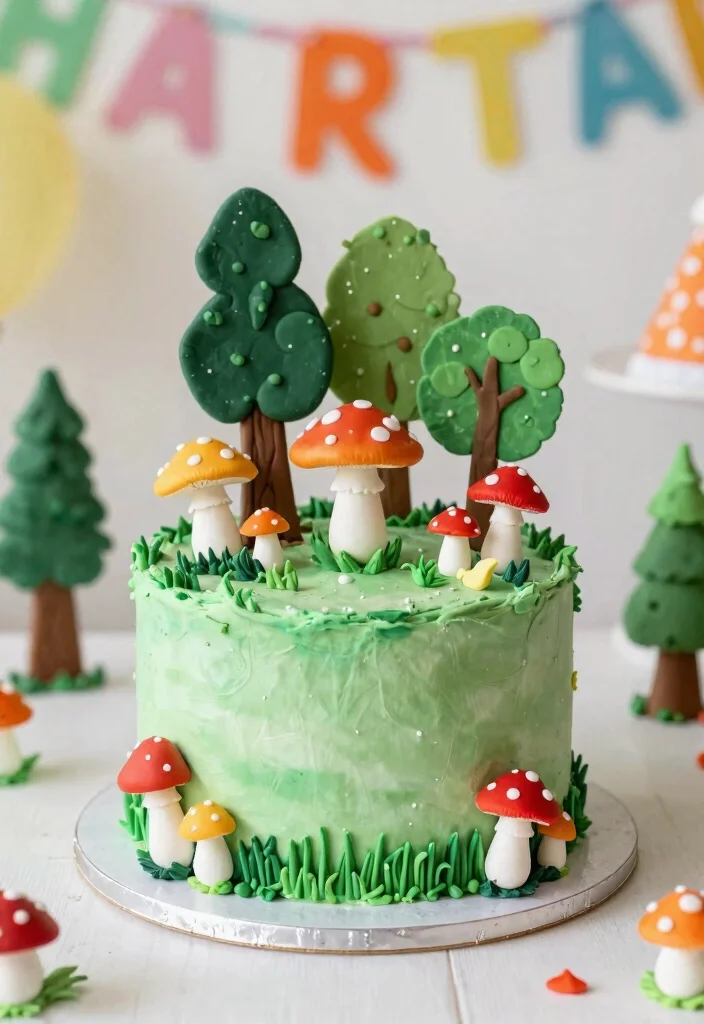 14 Candle Cake Concepts That Stay Stable When Lit - 1. Whimsical Woodland Candle Cake 1