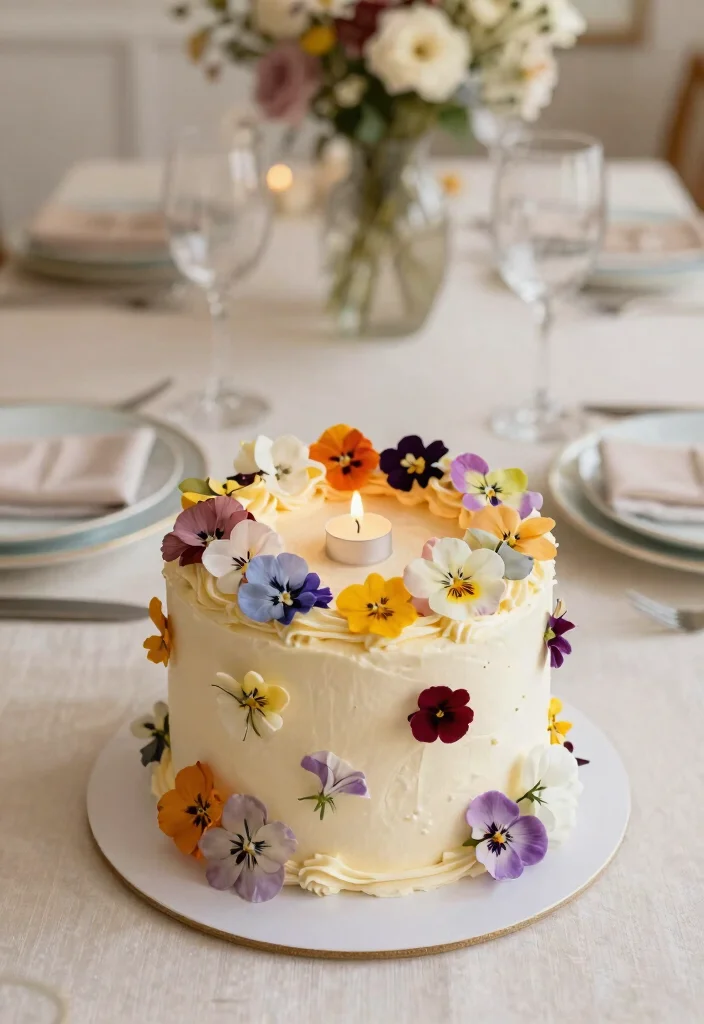 14 Candle Cake Concepts That Stay Stable When Lit - 2. Elegant Floral Candle Cake 1