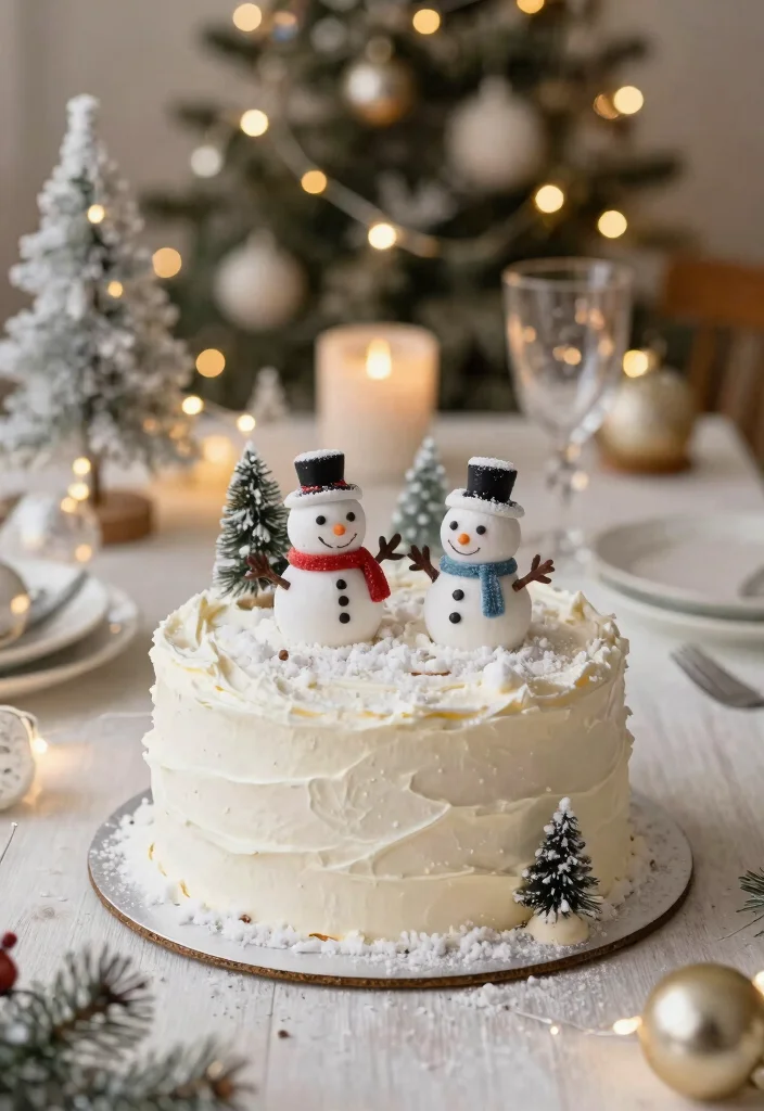14 Candle Cake Concepts That Stay Stable When Lit - 4. Cozy Winter Wonderland Candle Cake 1