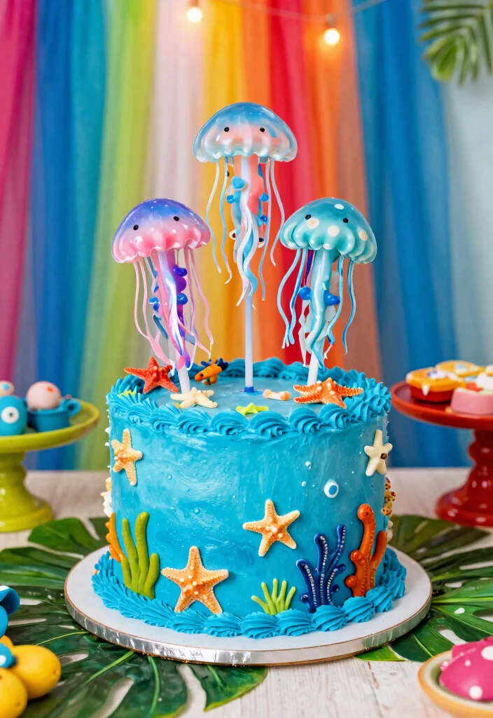 14 Candle Cake Concepts That Stay Stable When Lit - 5. Under the Sea Candle Cake 1