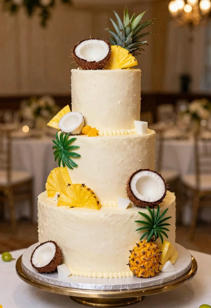 14 Champagne Wedding Cake Ideas With Tiers That Stack Secure - 10. Exotic Flavors with a Twist 1