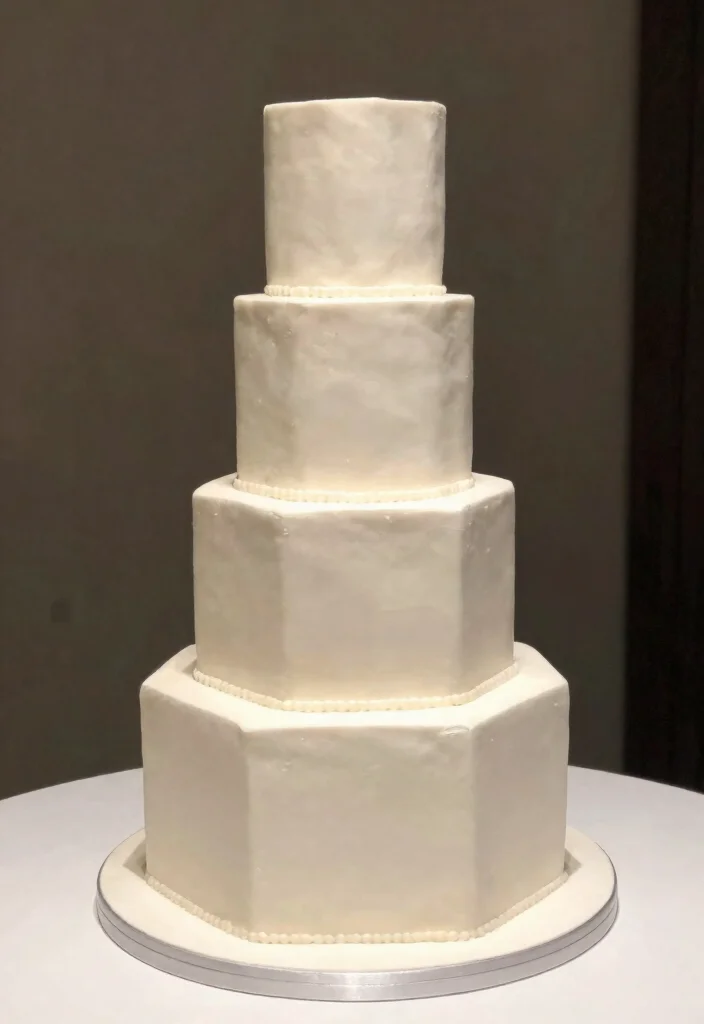 14 Champagne Wedding Cake Ideas With Tiers That Stack Secure - 6. Geometric Tiered Marvel 1