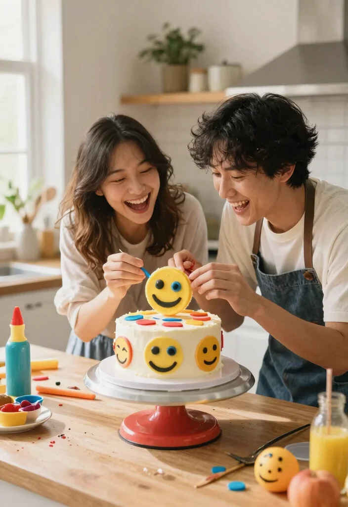 14 Creative Birthday Cake for Boyfriend Ideas Using Basic Pan Shapes - 6. Emoji Cake 1