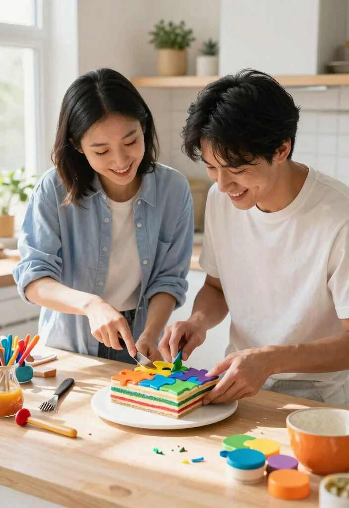 14 Creative Birthday Cake for Boyfriend Ideas Using Basic Pan Shapes - 7. Puzzle Piece Cake 1