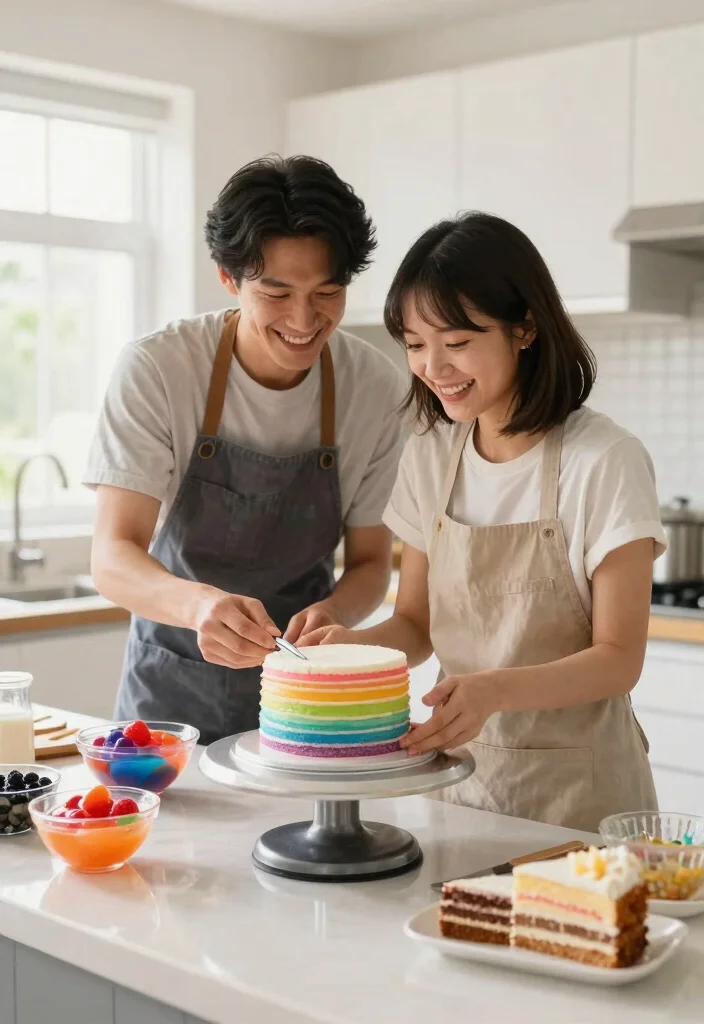 14 Creative Birthday Cake for Boyfriend Ideas Using Basic Pan Shapes - 8. Layered Rainbow Cake 1