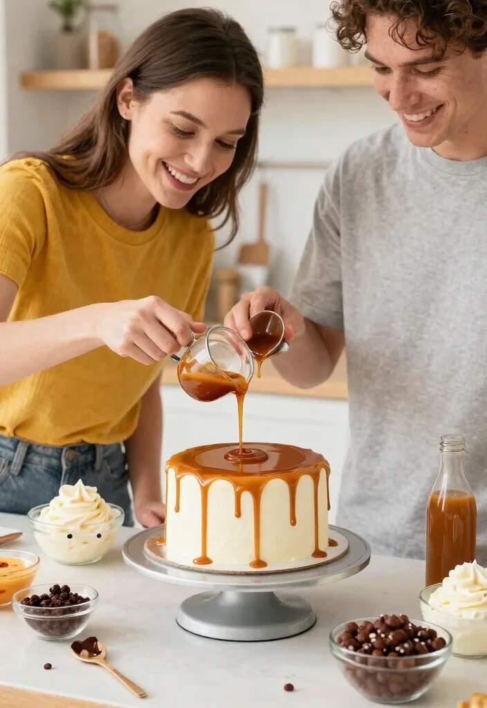 14 Creative Birthday Cake for Boyfriend Ideas Using Basic Pan Shapes - 9. Caramel Drip Cake 1