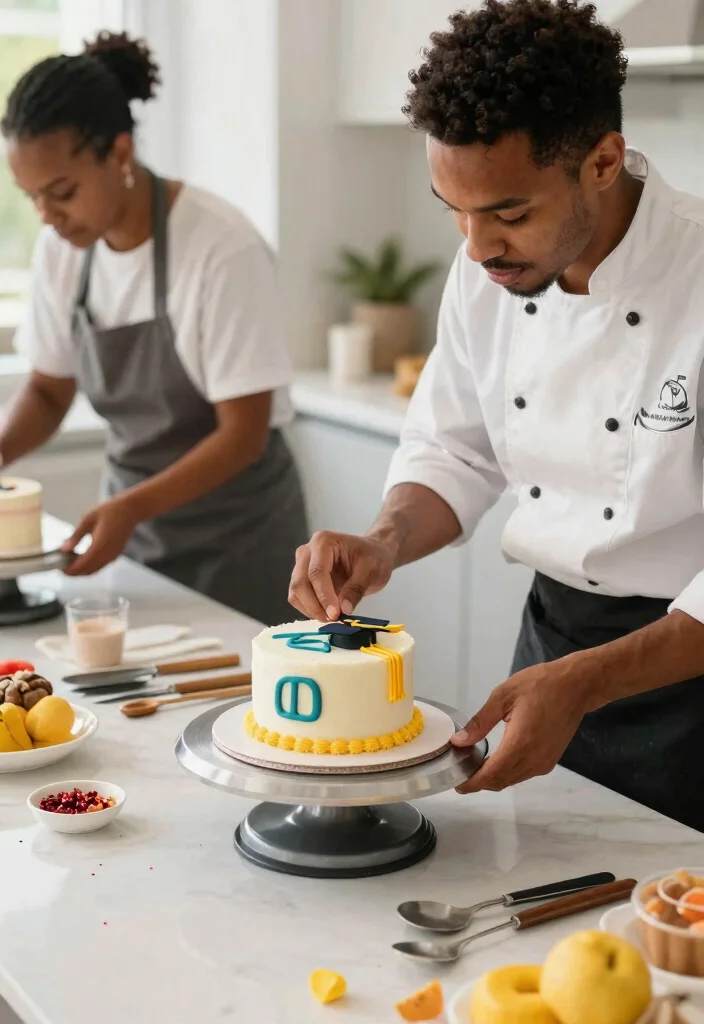14 Graduation Mini Cake Ideas That Stack Without Sliding - 11. Stylish Monogram Cakes 1