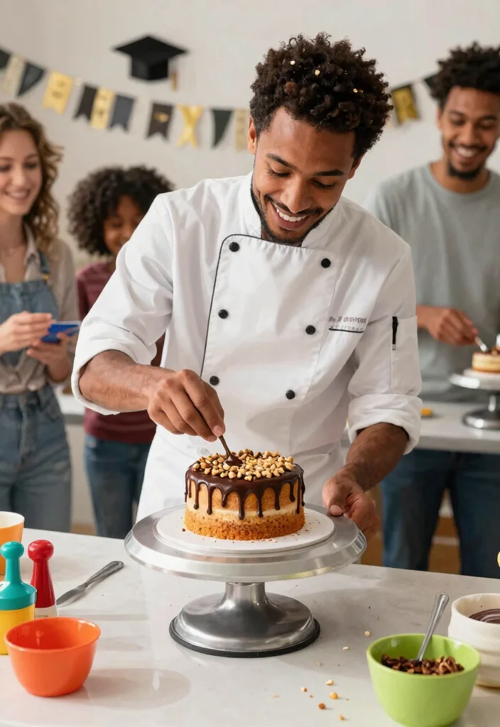 14 Graduation Mini Cake Ideas That Stack Without Sliding - 12. Nutty and Sweet Crunch 1
