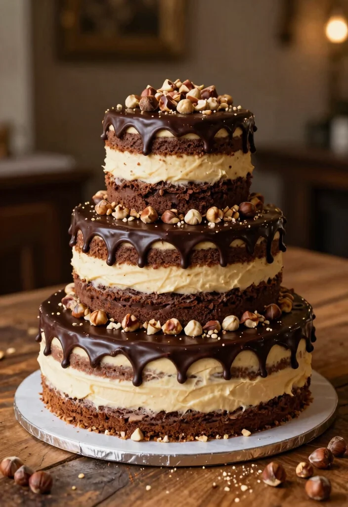 14 Italian Wedding Cake Ideas That Support Multiple Tiers - 4. Chocolate Hazelnut Fantasy 1