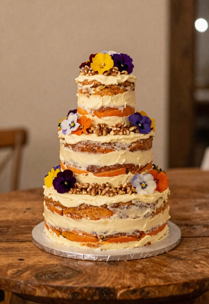 14 Italian Wedding Cake Ideas That Support Multiple Tiers - 6. Carrot and Nut Cake 1