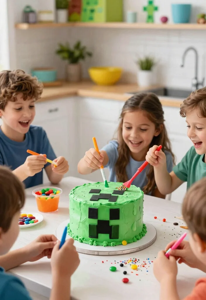 14 Minecraft Cake Ideas Easy Enough for Non-Bakers - 2. Creeper Face Cake 1