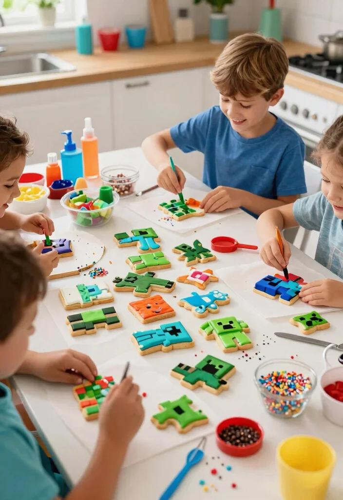 14 Minecraft Cake Ideas Easy Enough for Non-Bakers - 9. Minecraft Cookie Decorations 1