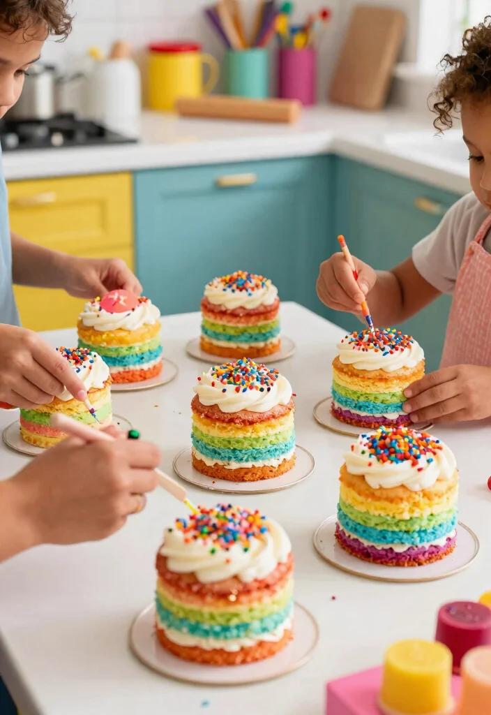 14 Mini Birthday Cake Ideas That Travel Solo Without a Dowel - 1. Whimsical Rainbow Mini Cakes 1