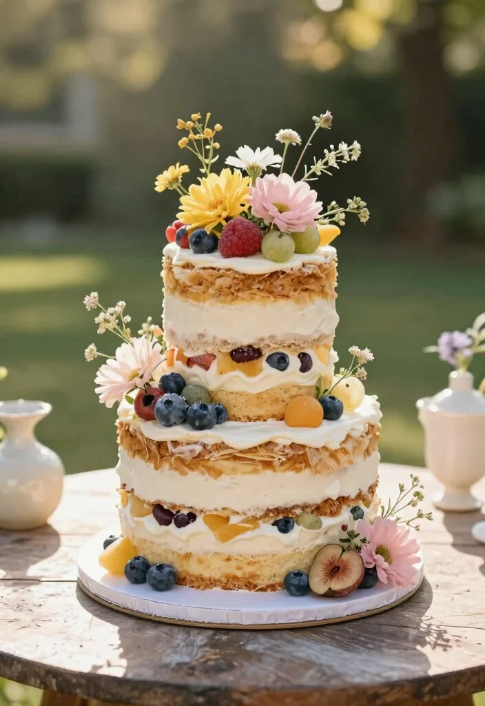14 Pink Bridal Shower Cake Ideas That Don't Melt During the Party - 11. Sweet and Simple Naked Cake 1