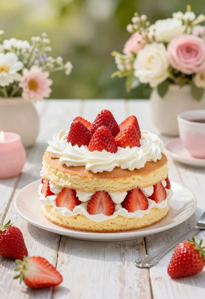 14 Pink Bridal Shower Cake Ideas That Don't Melt During the Party - 5. Strawberry Shortcake Delight 1