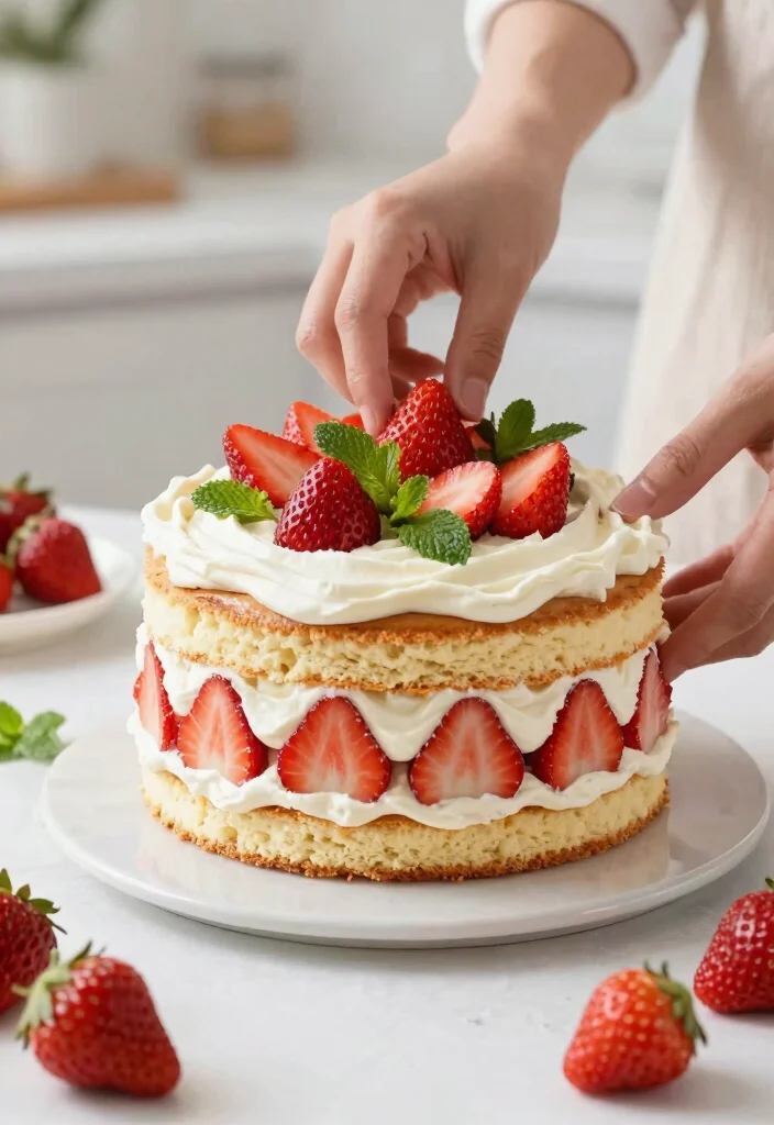 14 Strawberry Naked Cake Ideas That Don't Dry Out - 11. Strawberry Mint Naked Cake 1