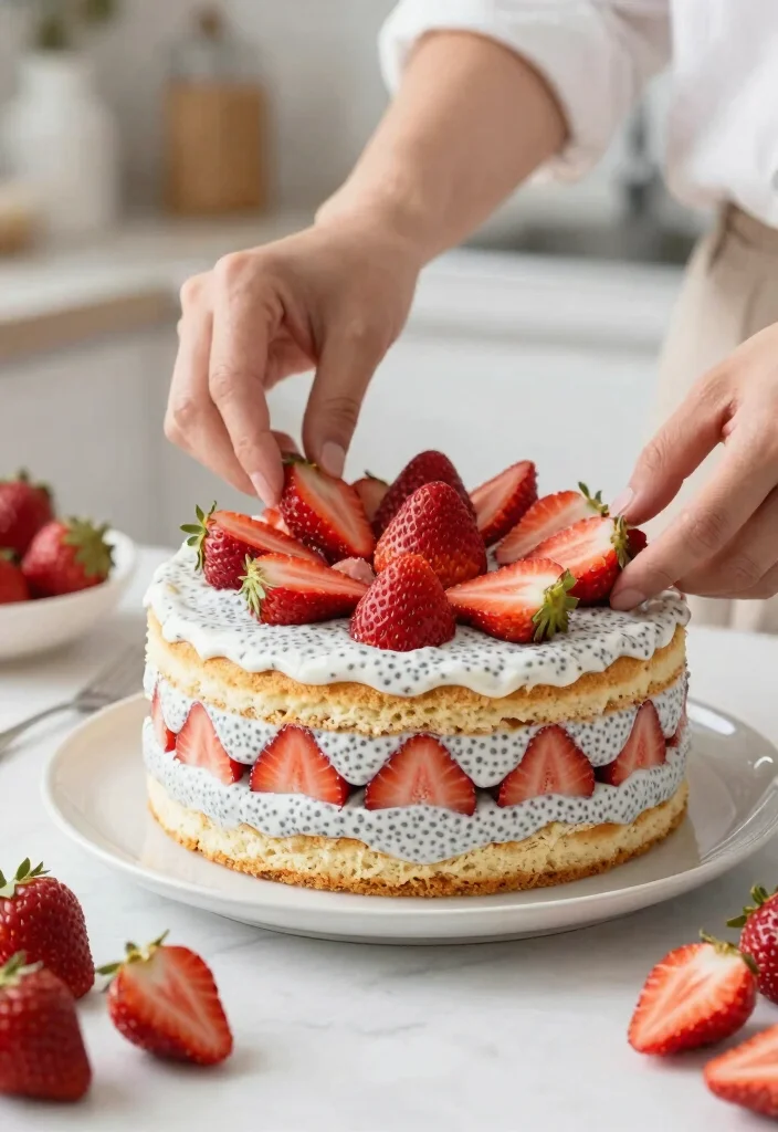 14 Strawberry Naked Cake Ideas That Don't Dry Out - 13. Strawberry Chia Seed Naked Cake 1