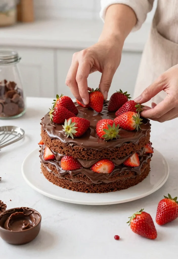 14 Strawberry Naked Cake Ideas That Don't Dry Out - 2. Chocolate Strawberry Naked Cake 1