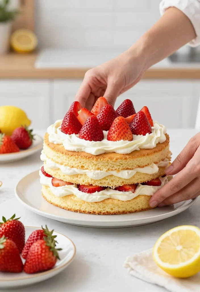 14 Strawberry Naked Cake Ideas That Don't Dry Out - 3. Lemon Strawberry Naked Cake 1