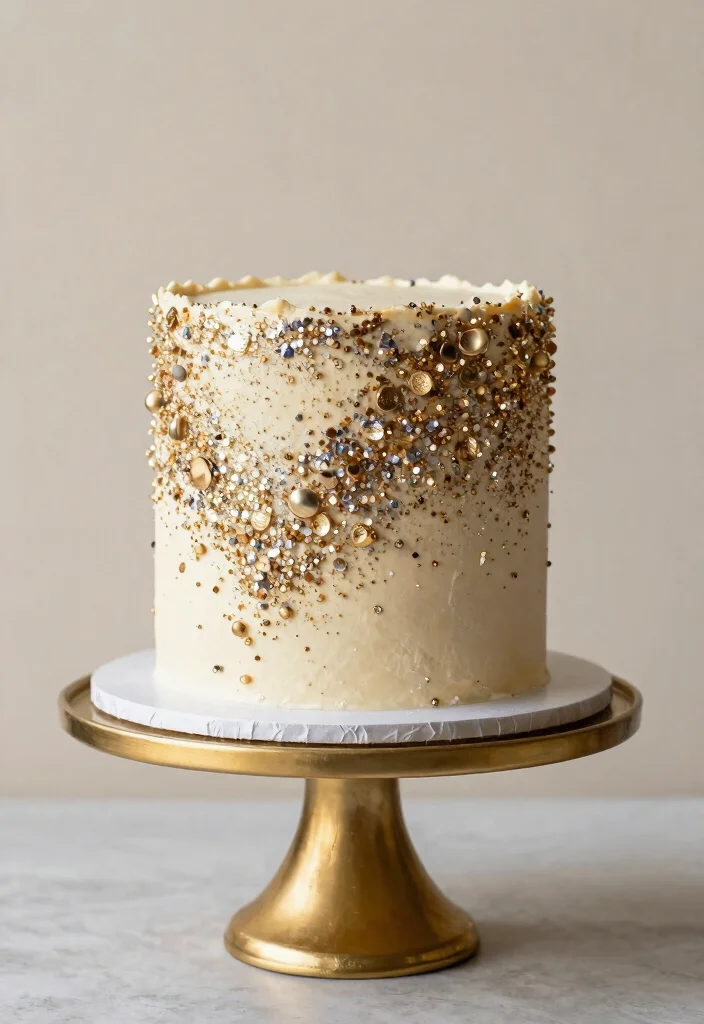15 Anniversary Cake Pictures That Look Bakery-Quality With Store-Bought Frosting - 11. Glitter and Glam Cake 1