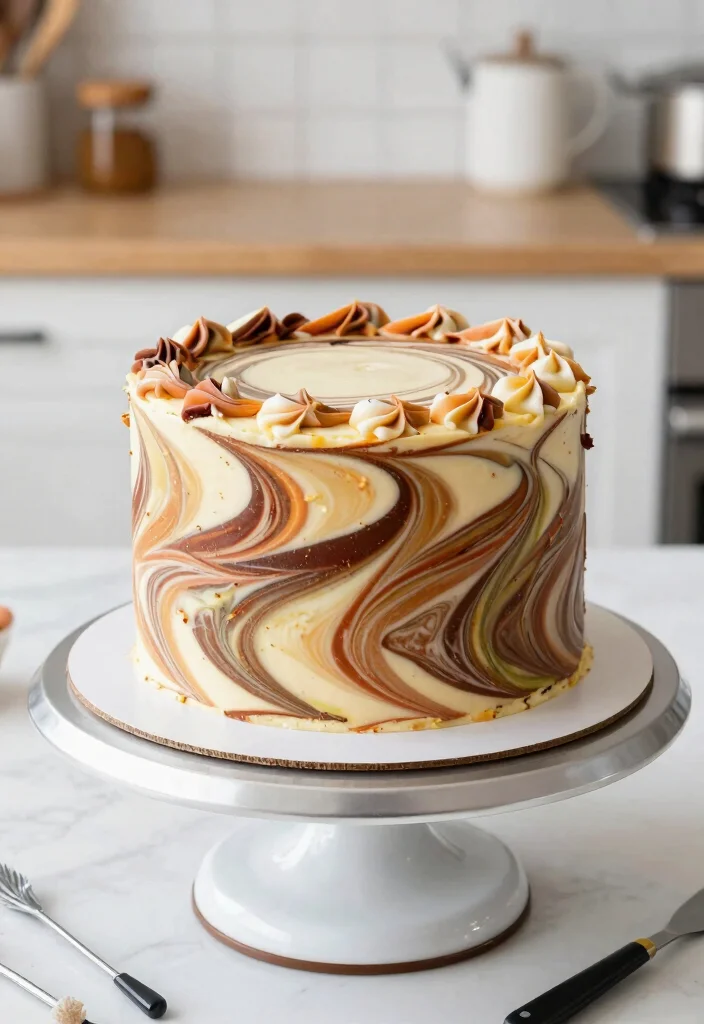15 Anniversary Cake Pictures That Look Bakery-Quality With Store-Bought Frosting - 12. Marbled Cake 1