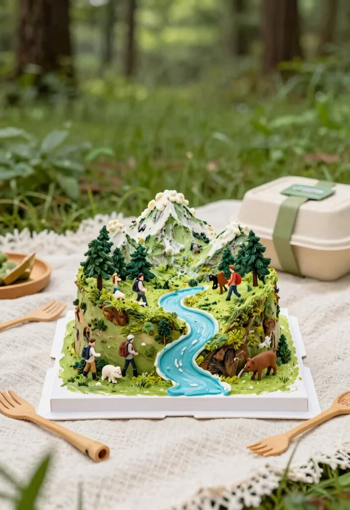 15 Bento Birthday Cake for Boyfriend Ideas That Travel Well - 1. Adventure-Lover’s Mountain Bento Cake 1