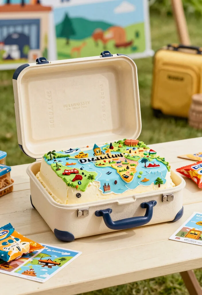15 Bento Birthday Cake for Boyfriend Ideas That Travel Well - 10. Travel Enthusiast Bento Cake 1