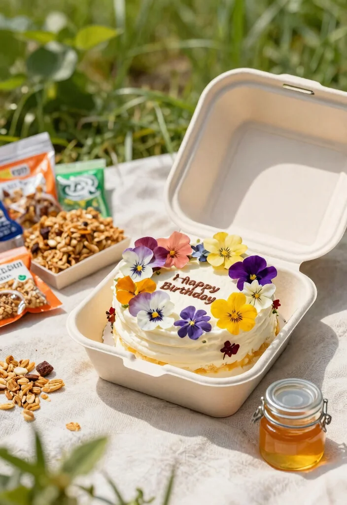 15 Bento Birthday Cake for Boyfriend Ideas That Travel Well - 11. Nature Lover’s Floral Bento Cake 1