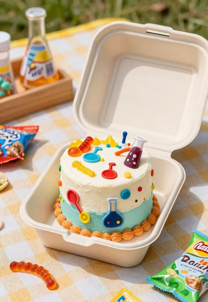 15 Bento Birthday Cake for Boyfriend Ideas That Travel Well - 12. Science Geek Bento Cake 1