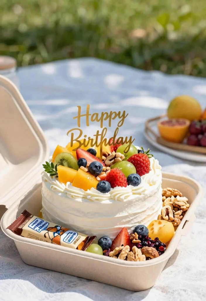 15 Bento Birthday Cake for Boyfriend Ideas That Travel Well - 13. Fitness Fanatic Bento Cake 1