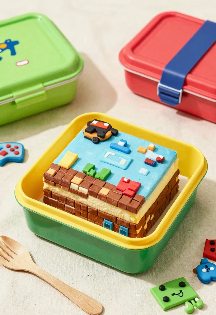 15 Bento Birthday Cake for Boyfriend Ideas That Travel Well - 2. Gamer's Delight Bento Cake 1