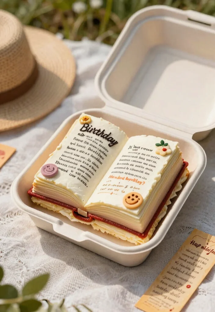 15 Bento Birthday Cake for Boyfriend Ideas That Travel Well - 8. Bookworm’s Literary Bento Cake 1