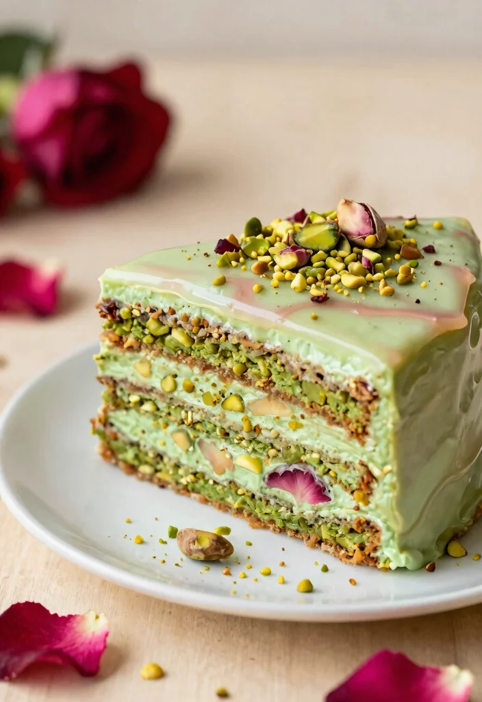 15 Happy Birthday Husband Cake Ideas Without Juvenile Sprinkles - 13. Pistachio Rose Cake 1