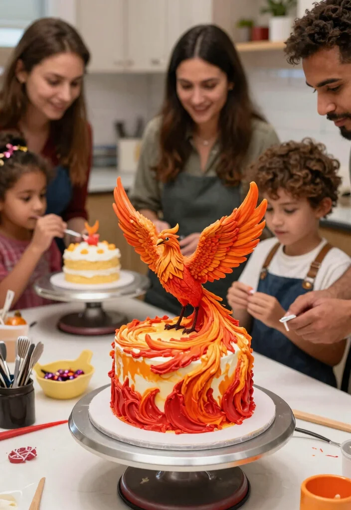 15 Harry Potter Cake Ideas That Look Polished Without Fondant - 15. Phoenix Cake 1