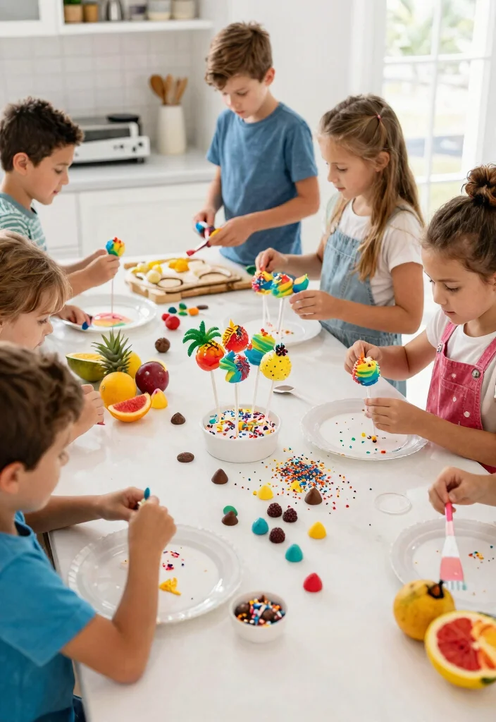 15 Rainbow Cake Pops That Don't Fall Off the Stick - 6. Tropical Rainbow Cake Pops 1