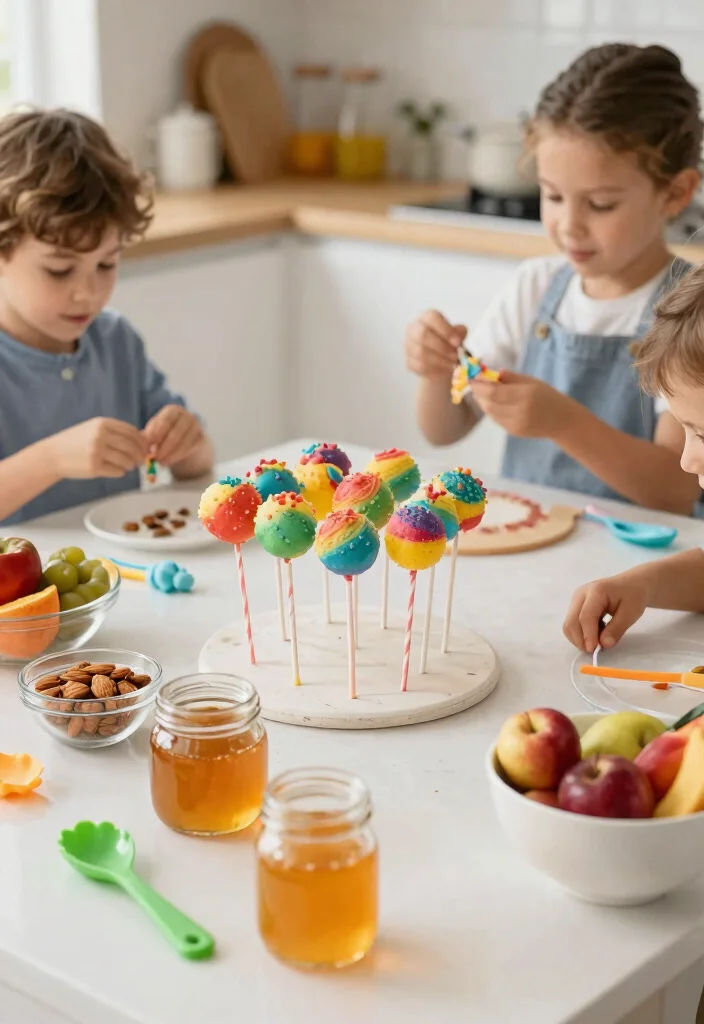 15 Rainbow Cake Pops That Don't Fall Off the Stick - 7. Healthy Rainbow Cake Pops 1