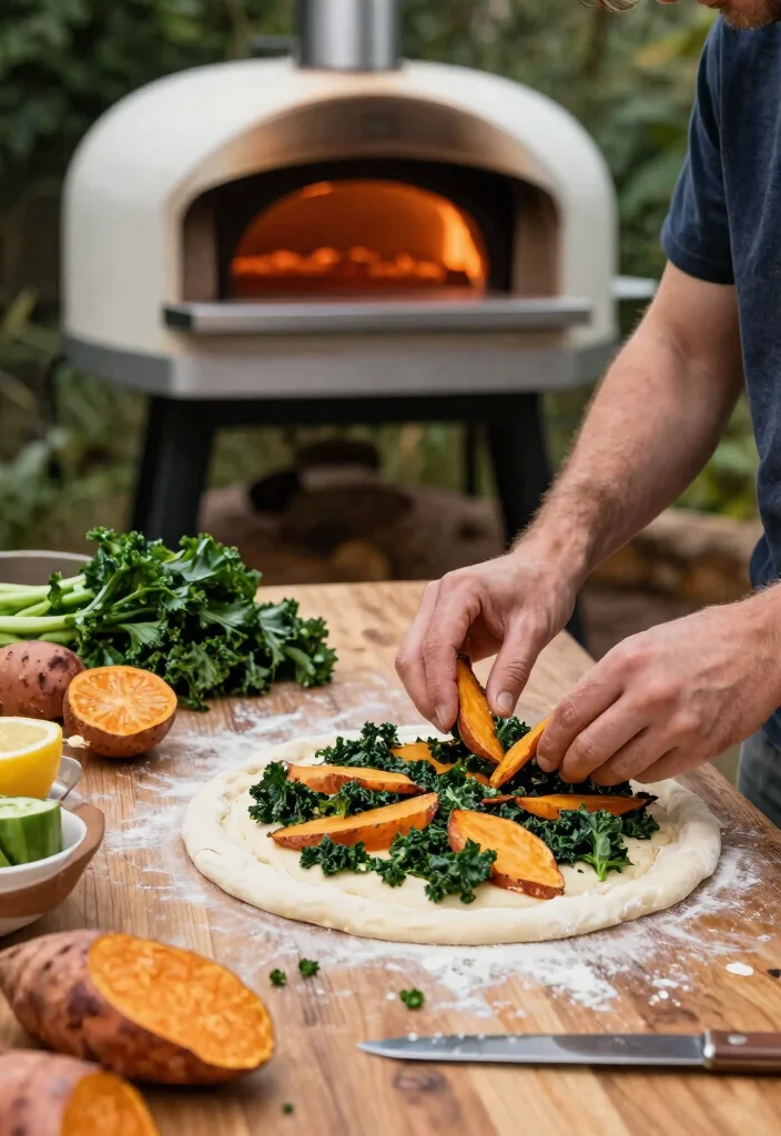 18 Ooni Pizza Oven Recipes That Don't Burn Before the Center Cooks - 16. Sweet Potato & Kale Pizza 1