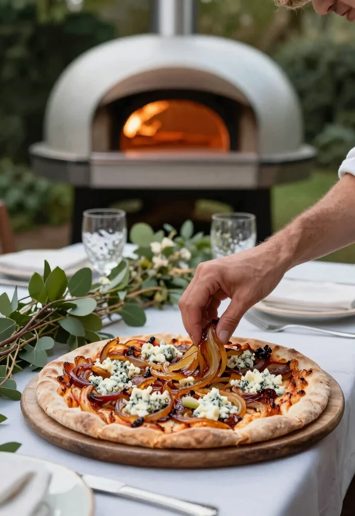 18 Ooni Pizza Oven Recipes That Don't Burn Before the Center Cooks - 17. Caramelized Onion & Blue Cheese Pizza 1