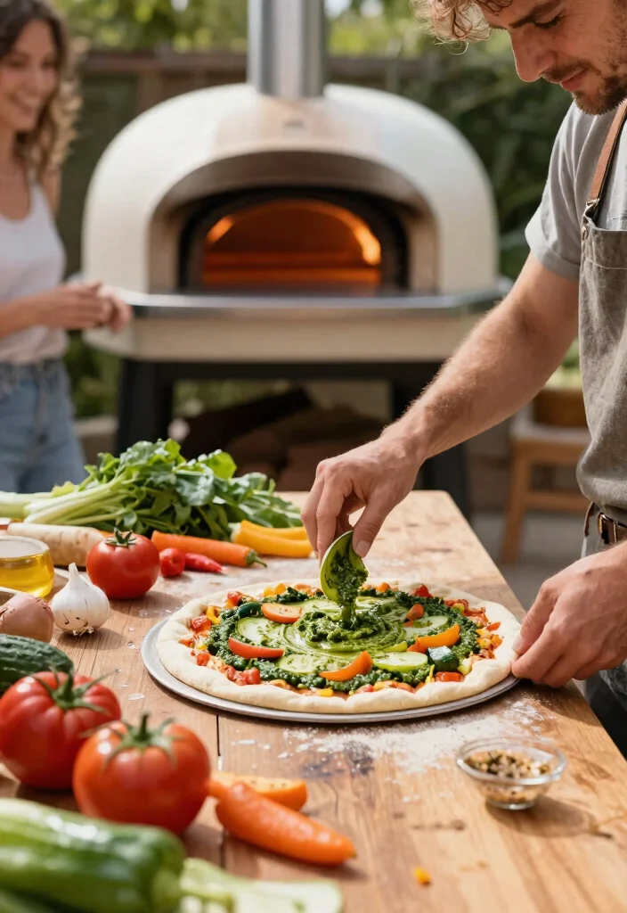 18 Ooni Pizza Oven Recipes That Don't Burn Before the Center Cooks - 3. Veggie Delight with Pesto 1