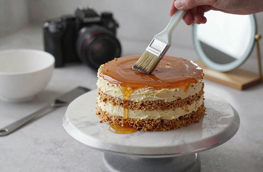 How You Can Frost a Frozen Cake Successfully 9 brushing thawed layers with syrup
