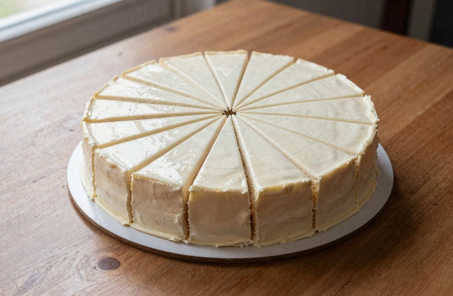 cake yields 22 or 28 slices